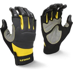 Stanley SY640 Fingerless Performance Gloves - Yellow/Grey/Black - 12 Pairs
