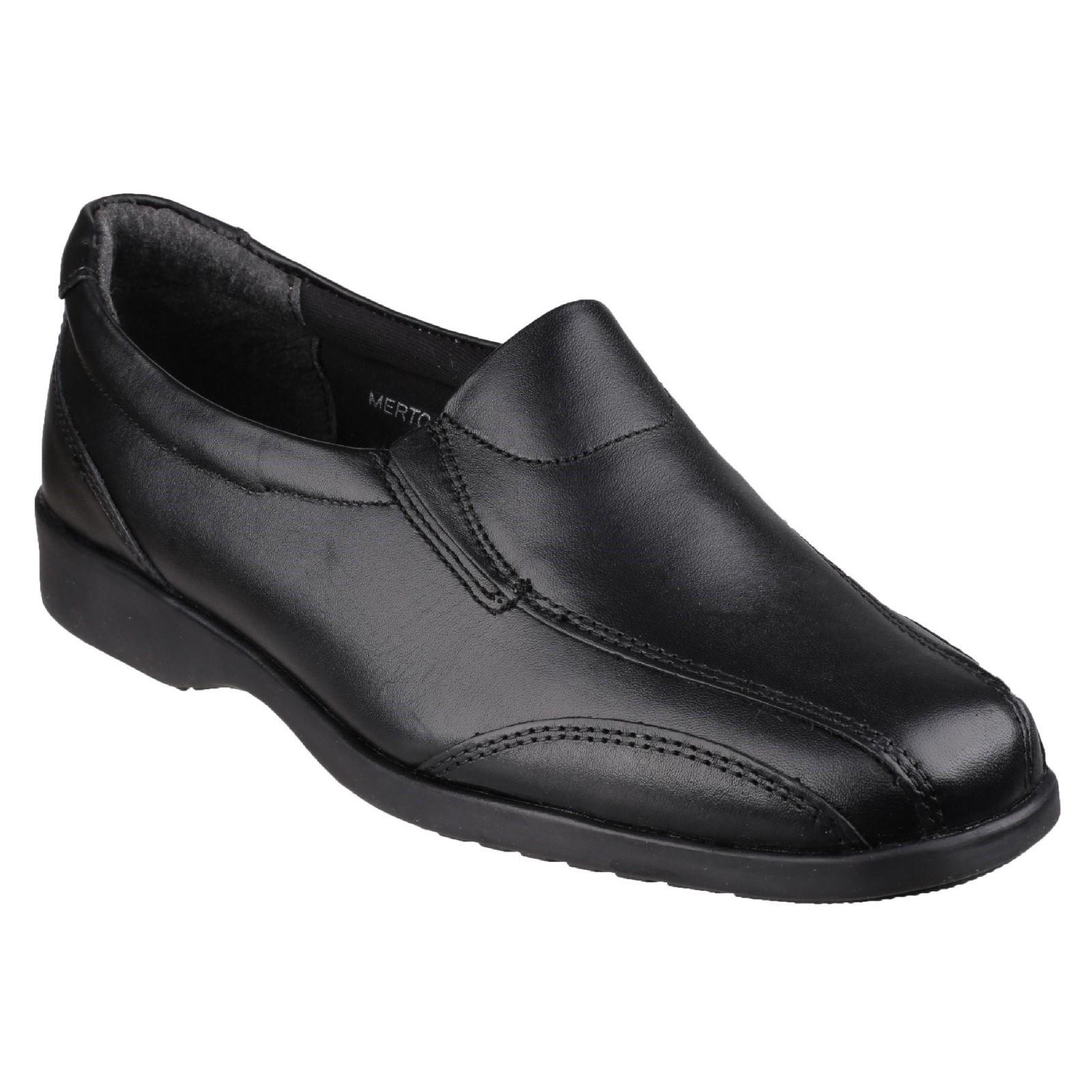 Amblers Merton Ladies Slip-On Shoe - Black in Black