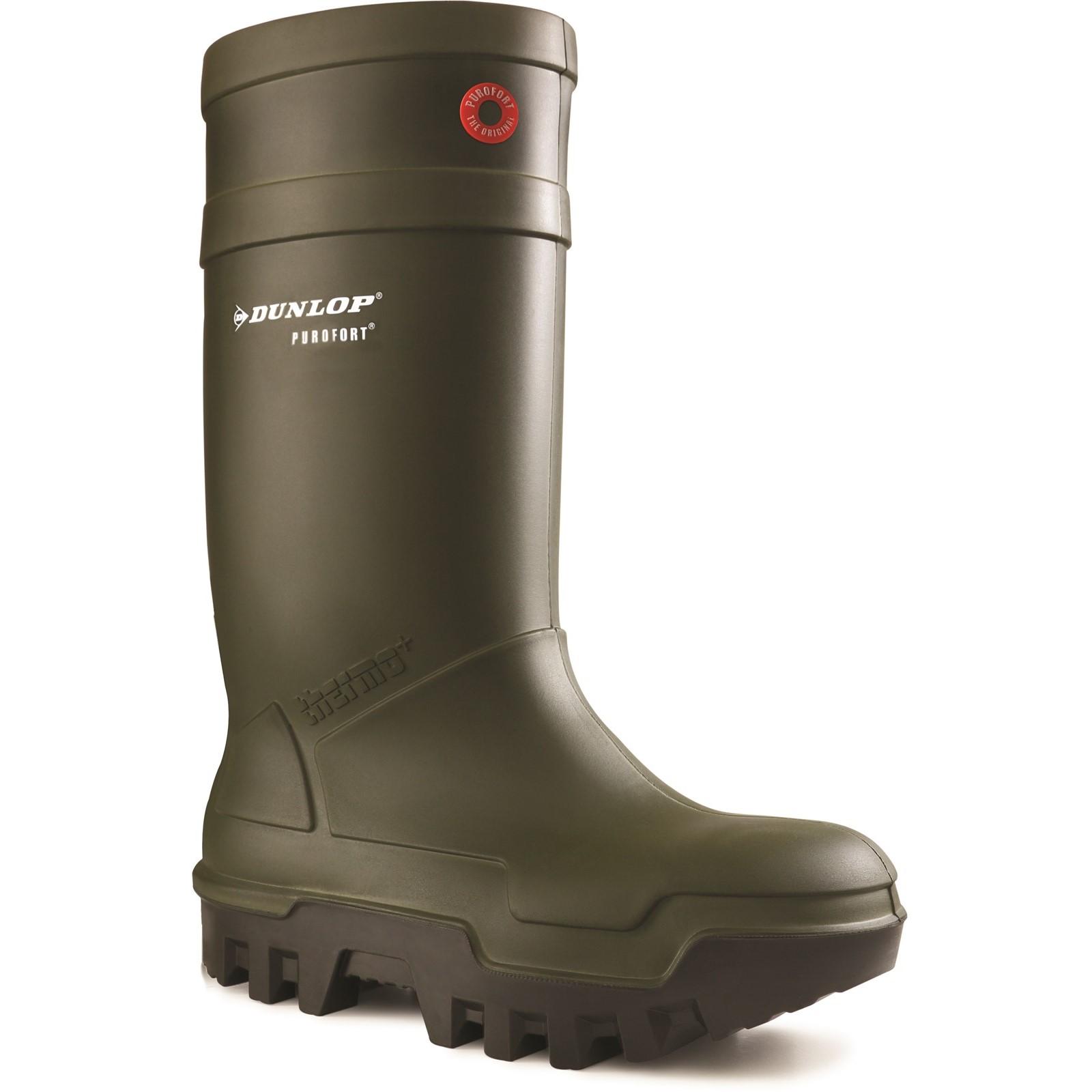 Dunlop Purofort Thermo+ Full Safety Wellington - Green in Green
