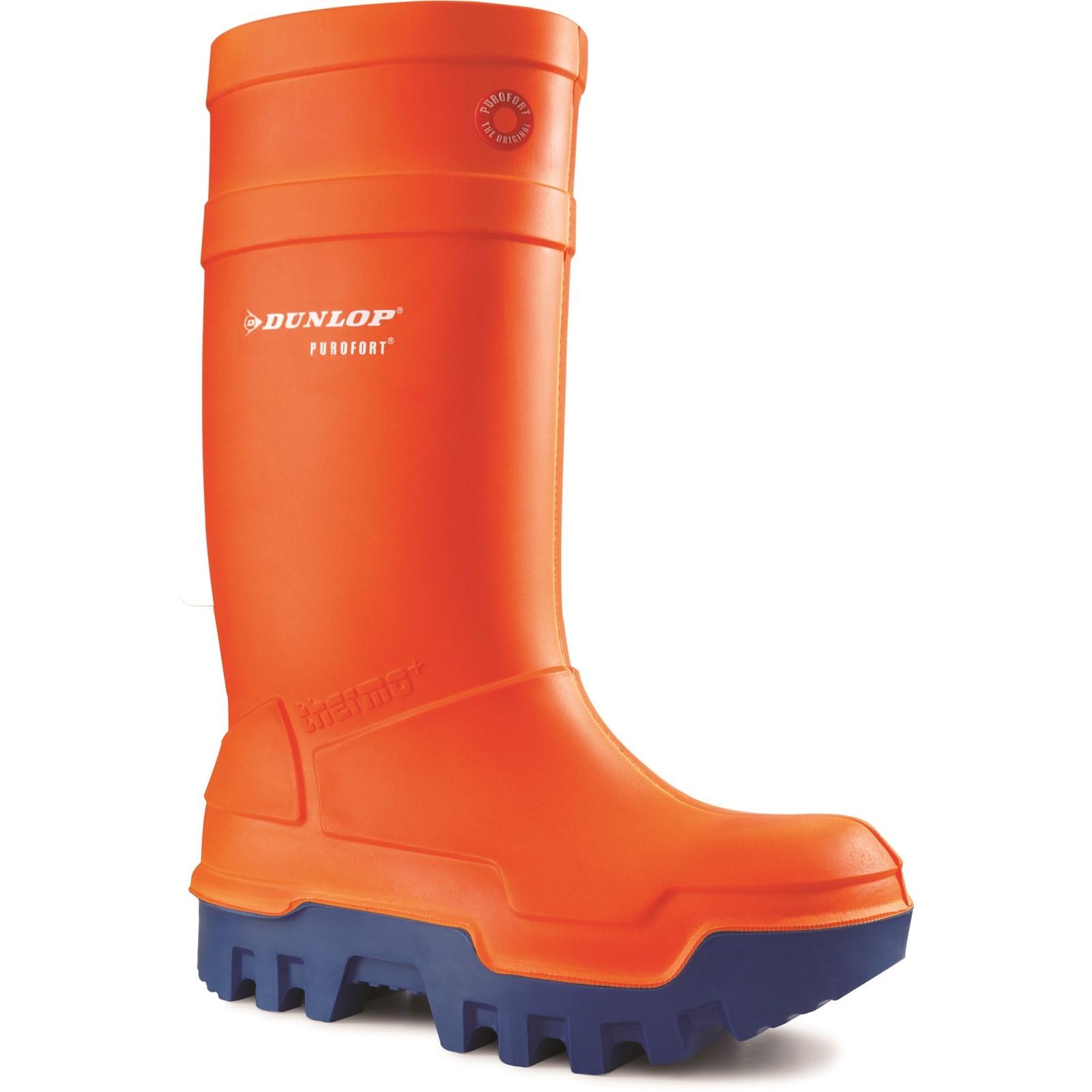 Dunlop Purofort Thermo+ Full Safety Wellington - Orange in Orange