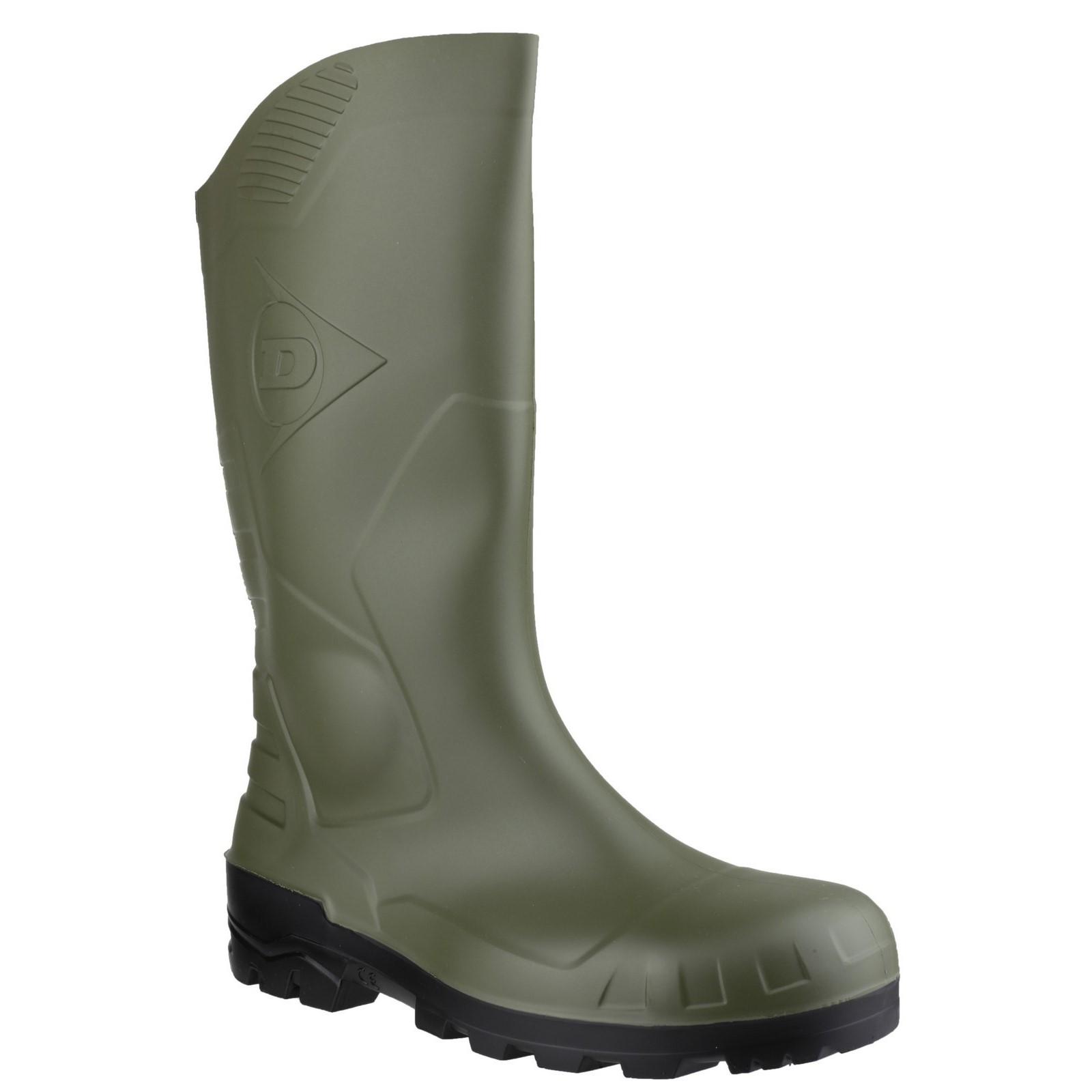 Dunlop Devon Full Safety Wellington - Green/Black