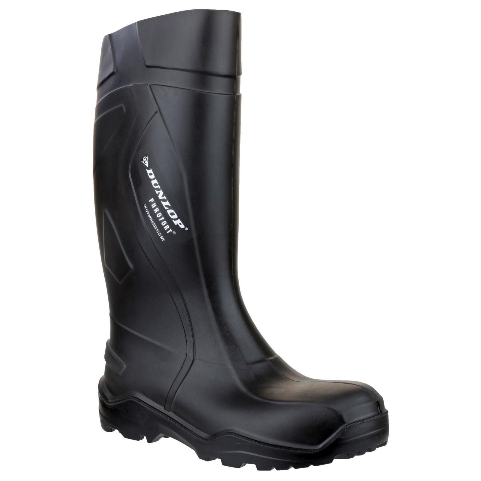 Dunlop Purofort+ Full Safety Wellington - Black in Black