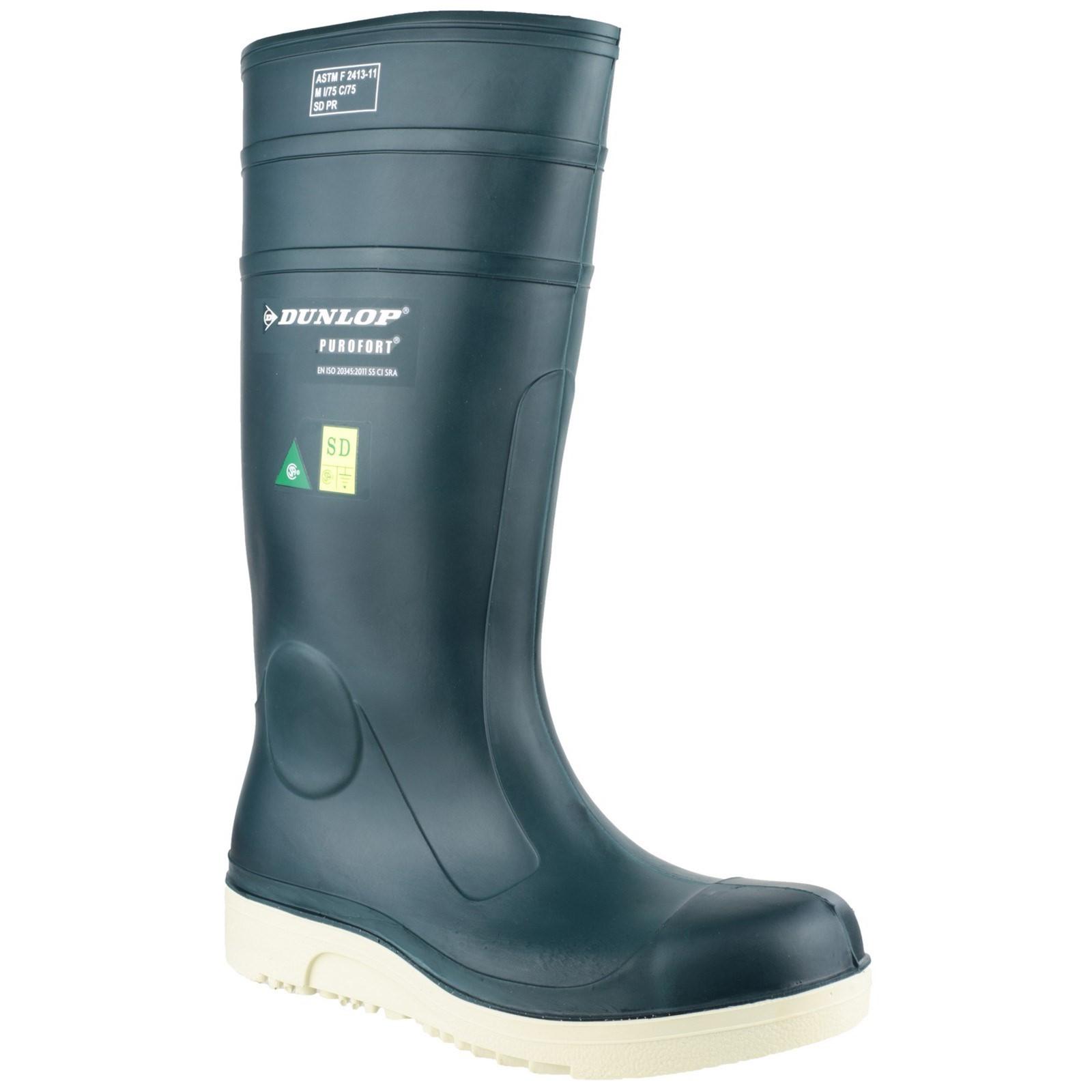 Dunlop Purofort Comfort Grip Full Safety Wellington - Blue in Blue