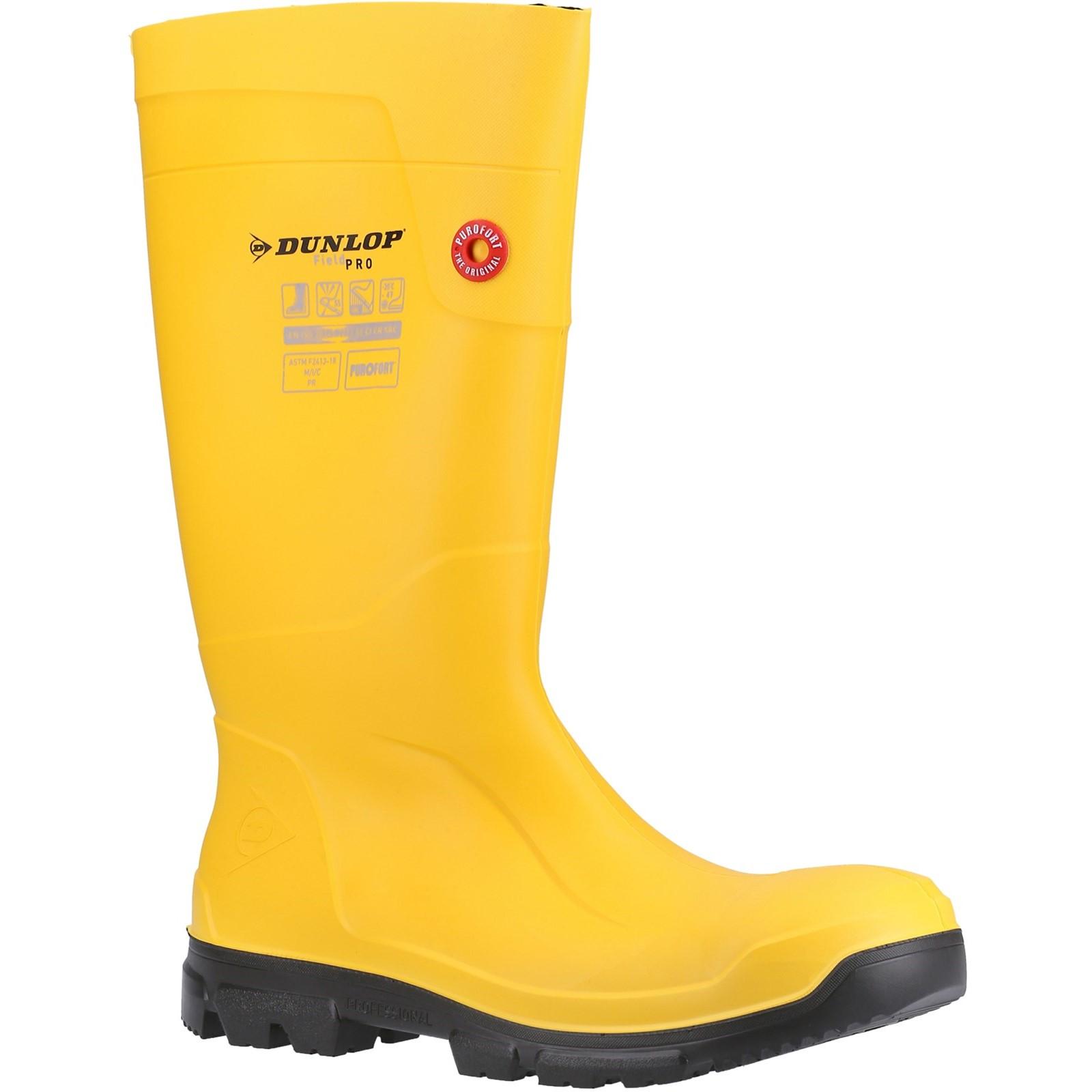 Dunlop Purofort FieldPRO Full Safety Wellington - Yellow/Black in Yellow/Black