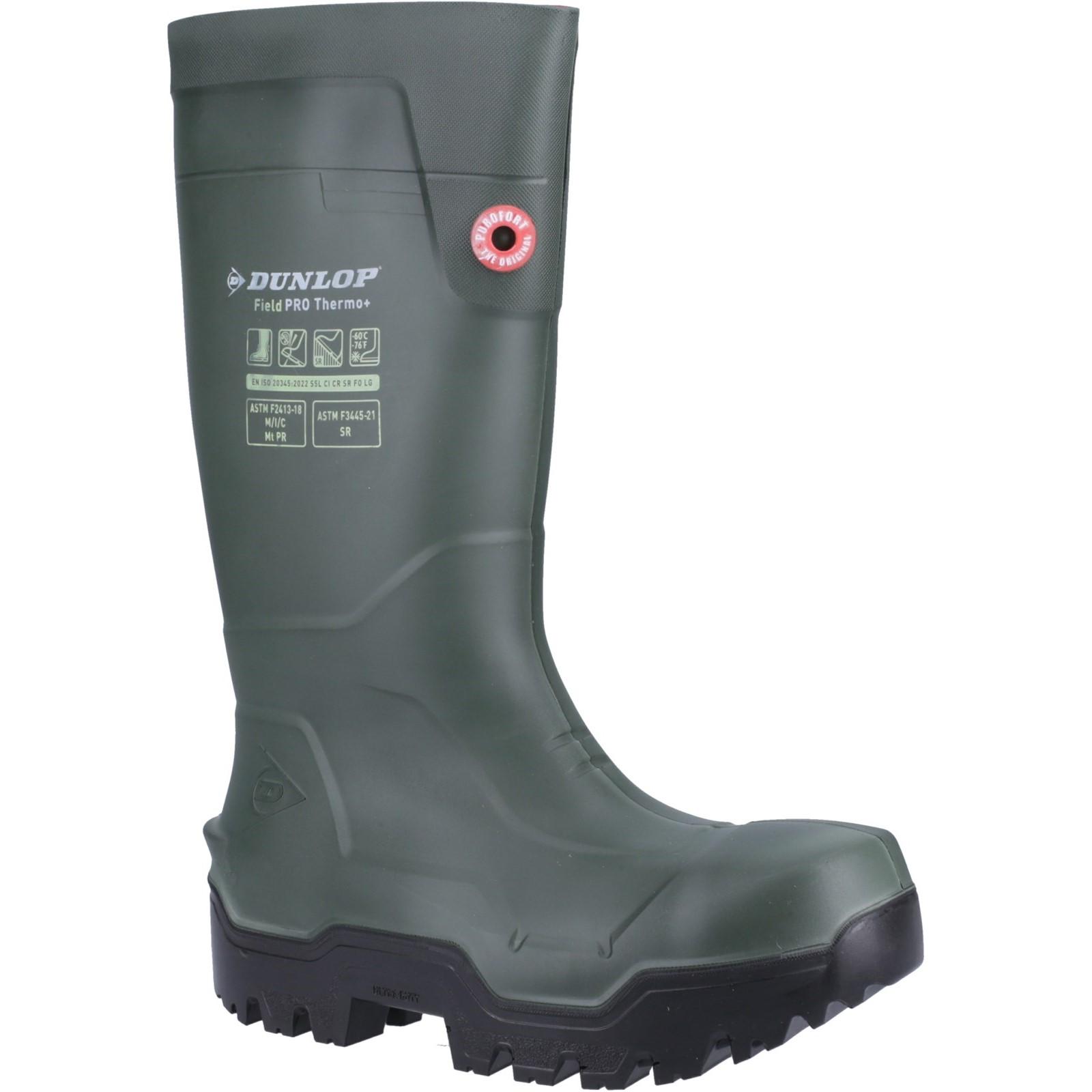 Dunlop FIELDPRO THERMO+ Safety Wellington - Green in Green