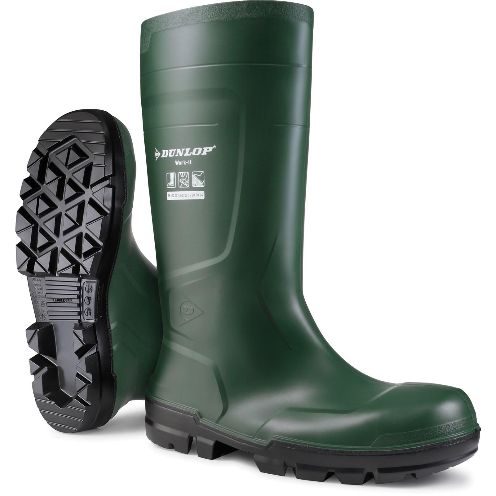 Dunlop Work-It Full Safety Wellington - Green