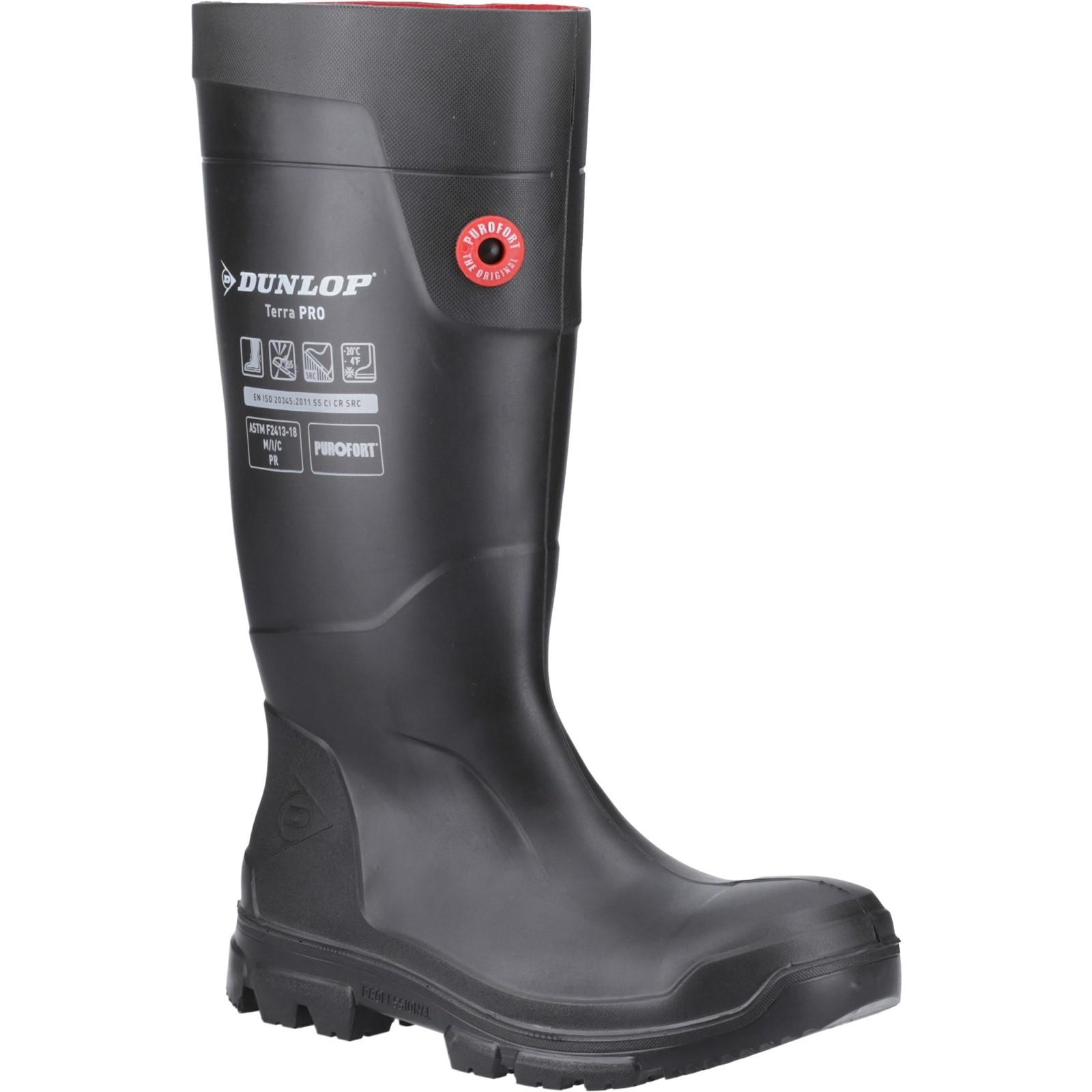 Dunlop TerraPro Full Safety Wellington - Black in Black