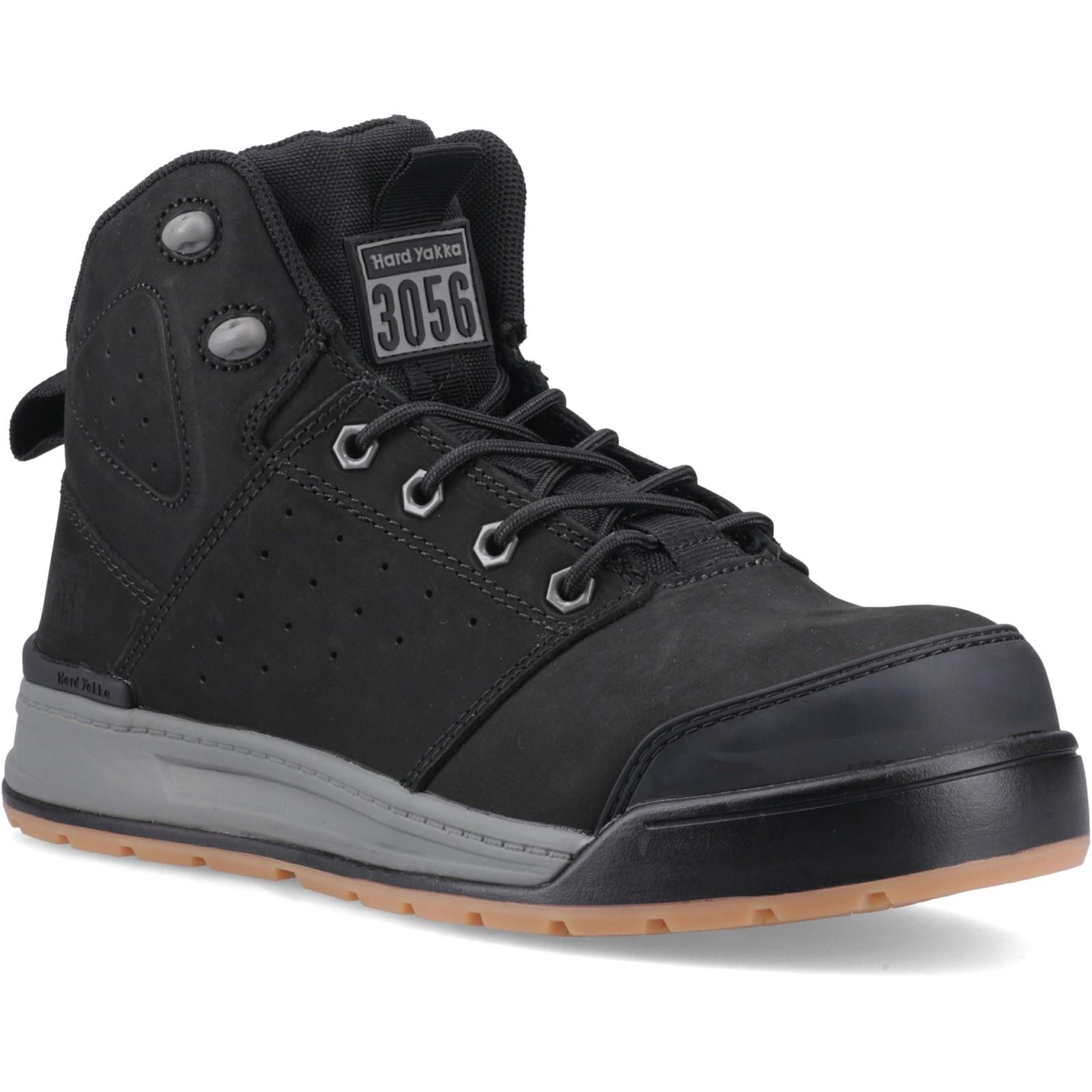 Hard Yakka 3056 Lace Zip Safety Boot - Black in Black