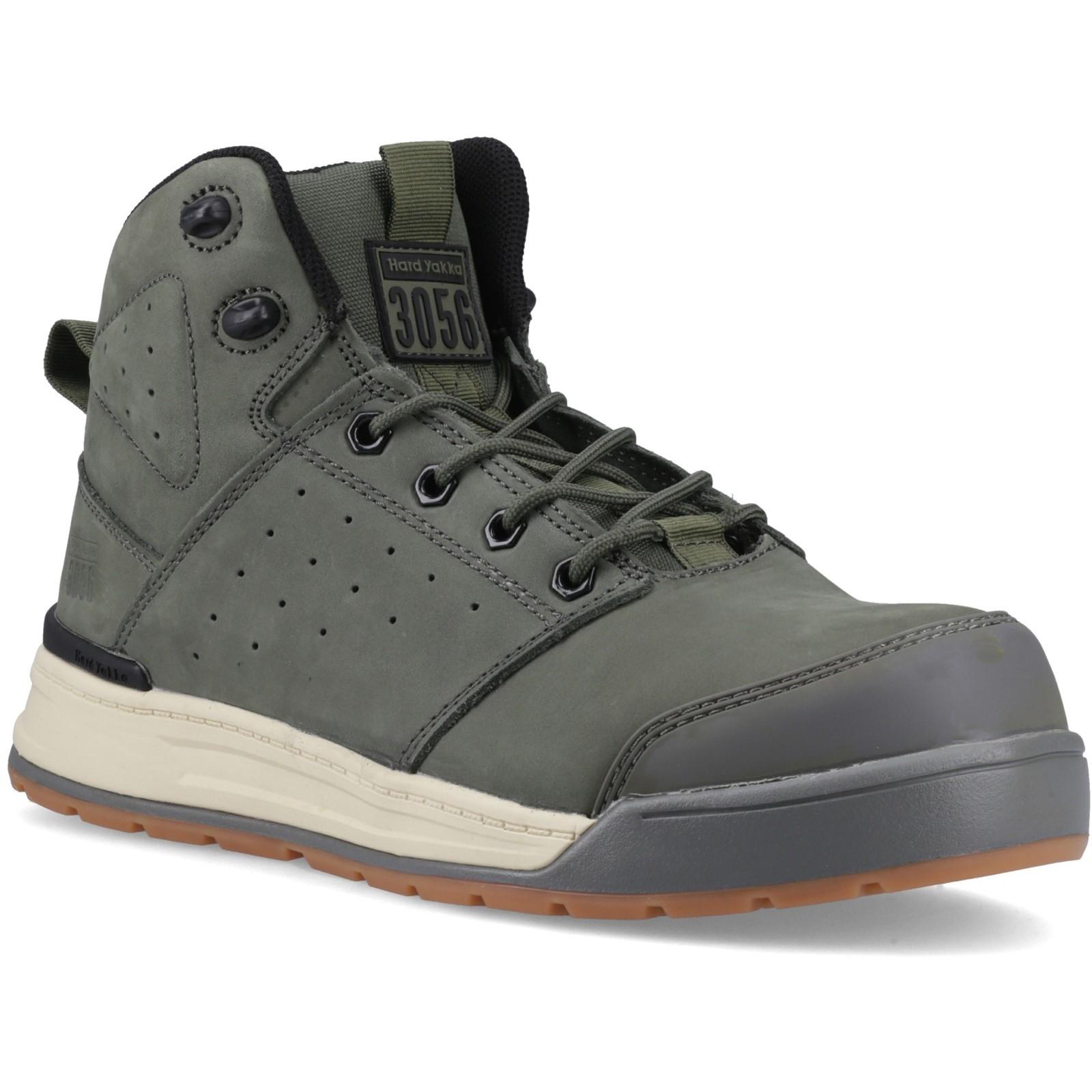 Hard Yakka 3056 Lace Zip Safety Boot - Olive in Olive