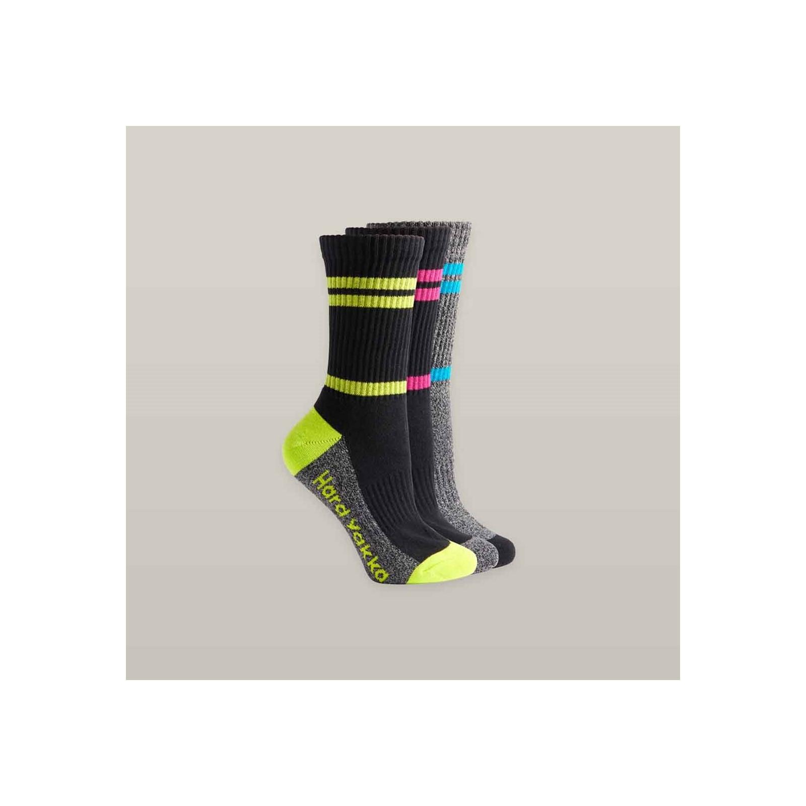 Hard Yakka Crew 3 Pack Work Sock - Multicoloured