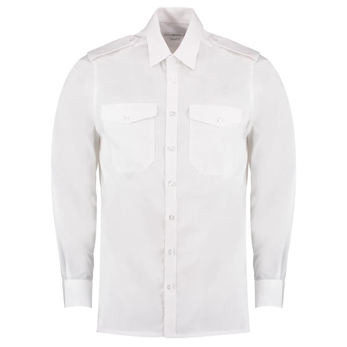 Kustom Kit Kustom Kit KK134 Pilot Shirt in White