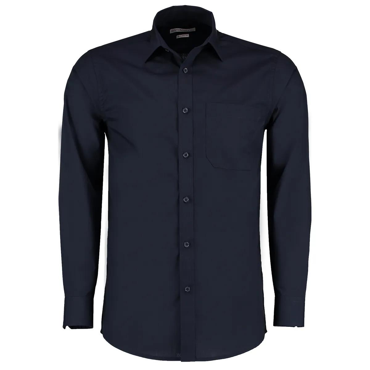 Kustom Kit Kustom Kit KK142 Poplin Shirt in Black