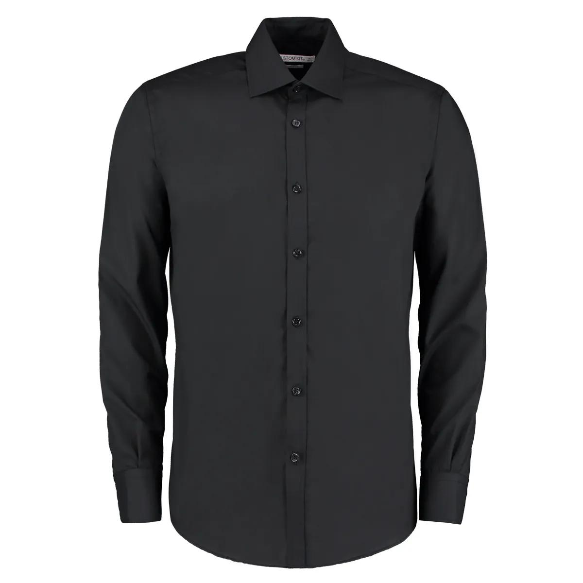 Kustom Kit Kustom Kit KK192 Slim Fit Business Shirt in Black