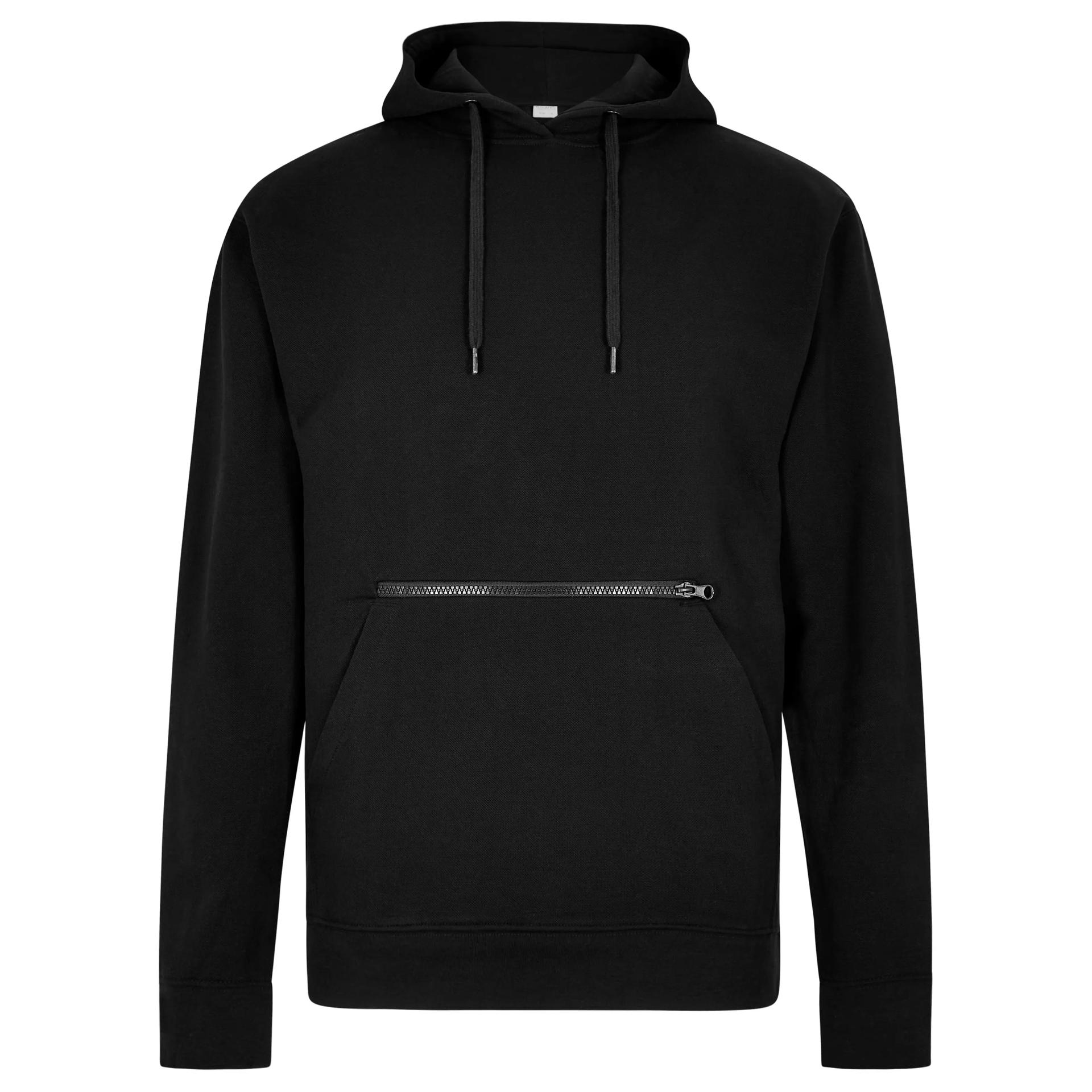 Kustom Kit Kustom Kit KK338 Pique Hoodie With Zipped Pocket in Black