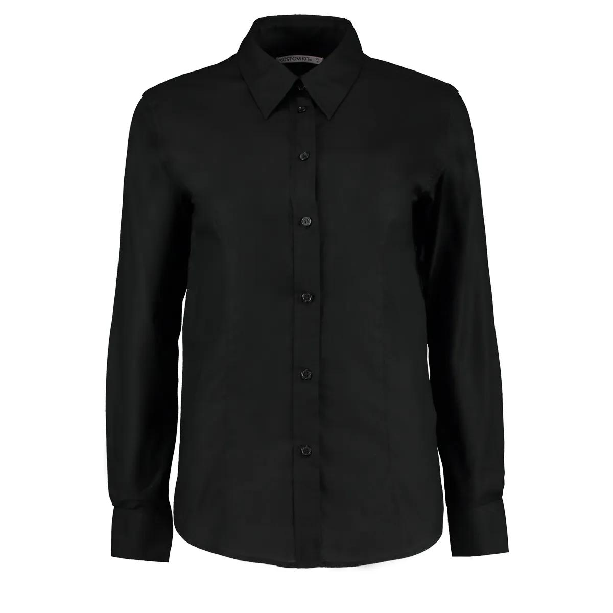 Kustom Kit Kustom Kit KK361 Ladies Workwear Oxford Shirt in Black