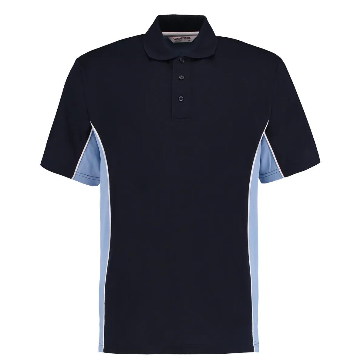 Kustom Kit KK475 Track Polo Shirt in Navy/Light Blue/White