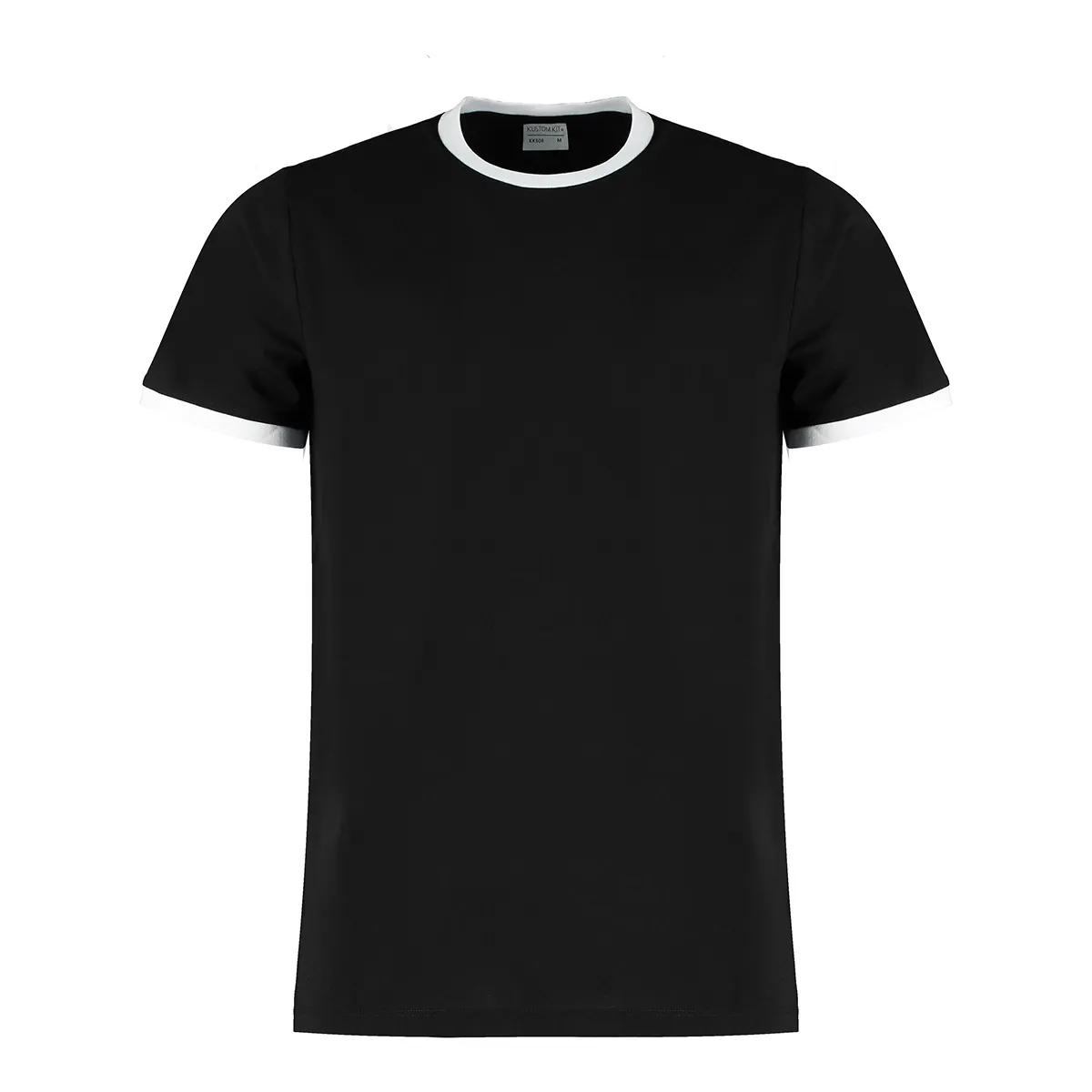 Kustom Kit Kustom Kit KK508 Fashion Fit Ringer Tee in Black/White
