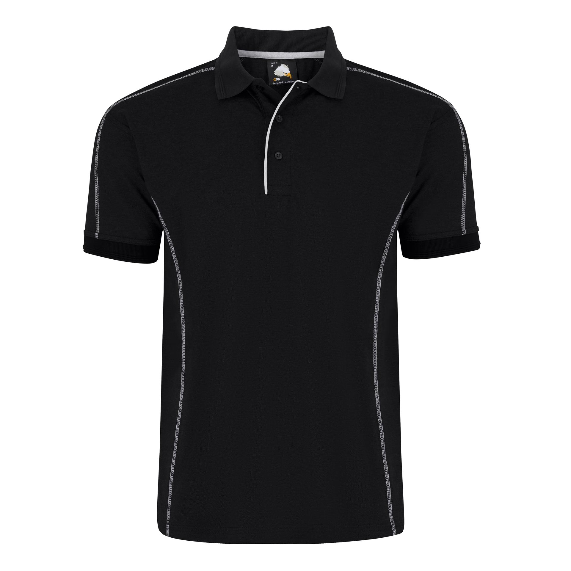 ØRN ORN Crane Poloshirt in Charcoal Melange - Black