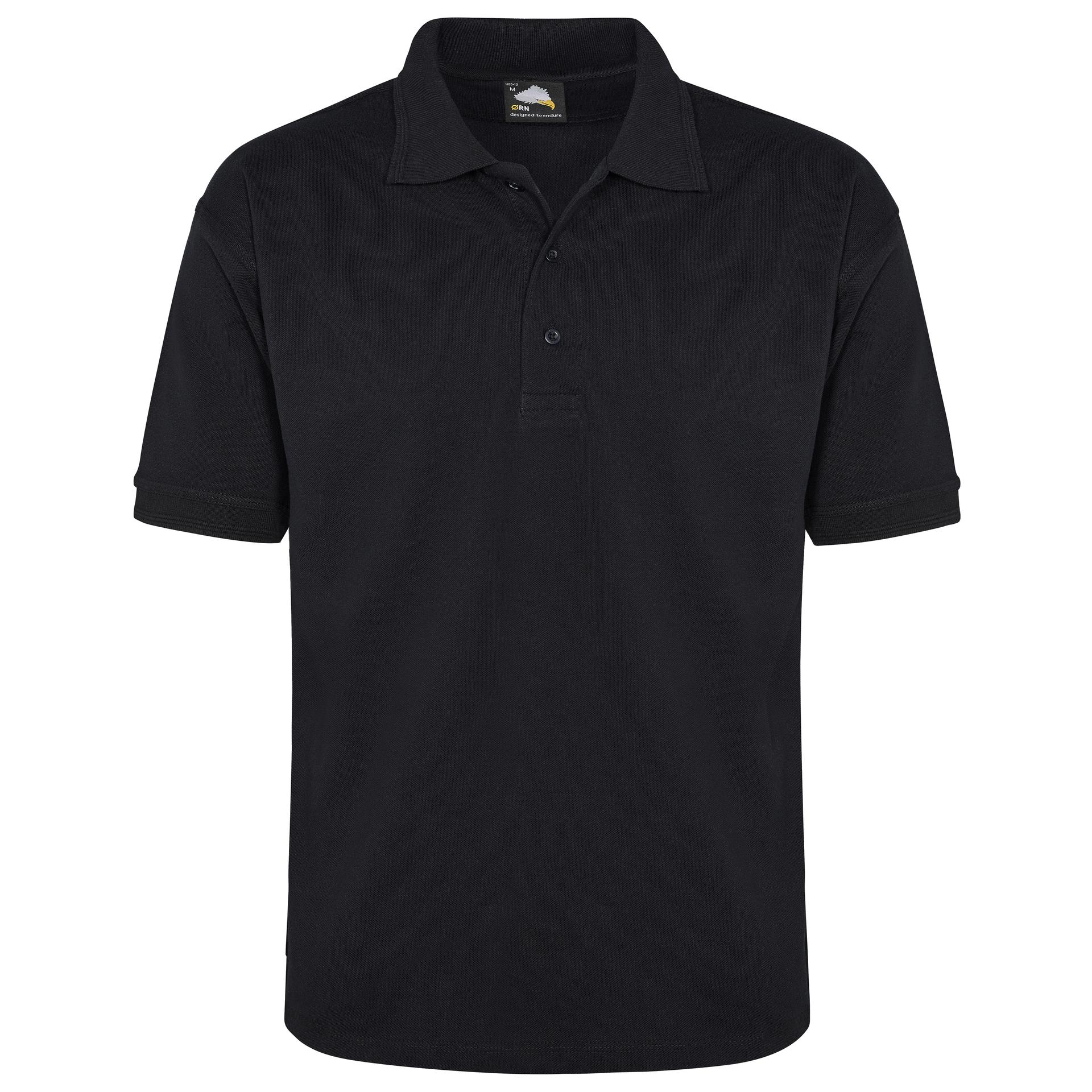 ØRN ORN Petrel 100% Cotton Poloshirt in Black