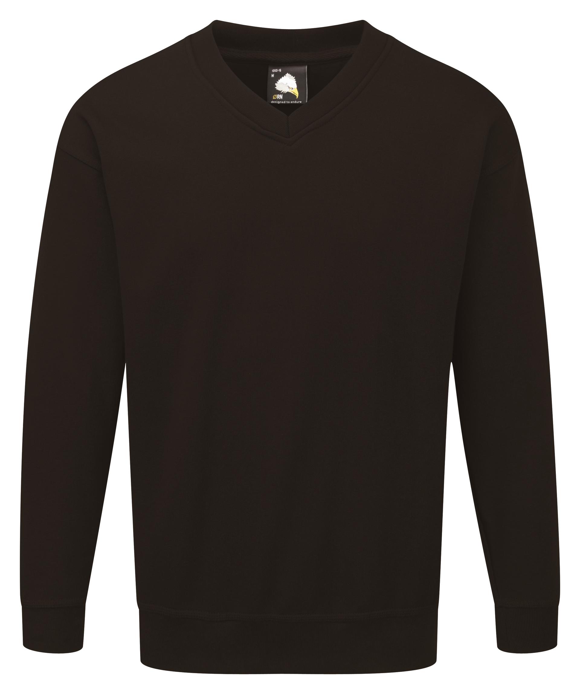 ØRN ORN Buzzard V-Neck Sweatshirt in Black