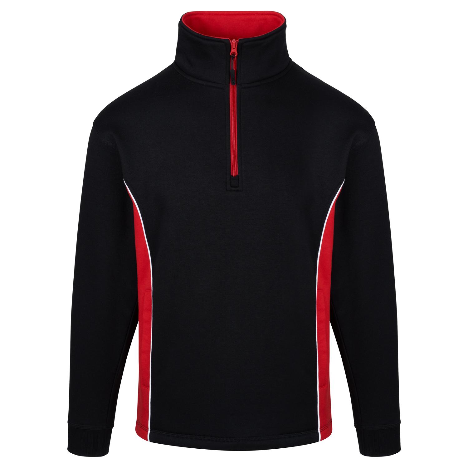 ORN Silverswift Quarter Zip Sweatshirt in Black - Red