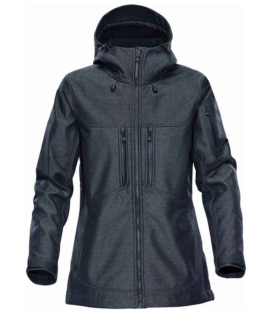 Stormtech Ladies Epsilon 2 Hooded Soft Shell Jacket in Charcoal Twill