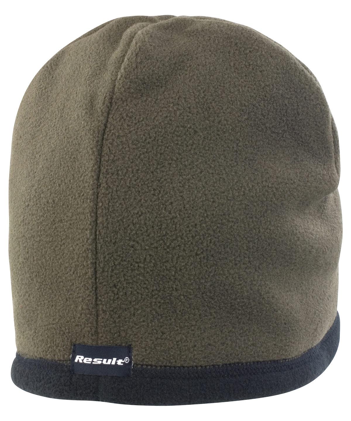 Result Result RC142 Reversible microfleece bob hat in Olive/Black
