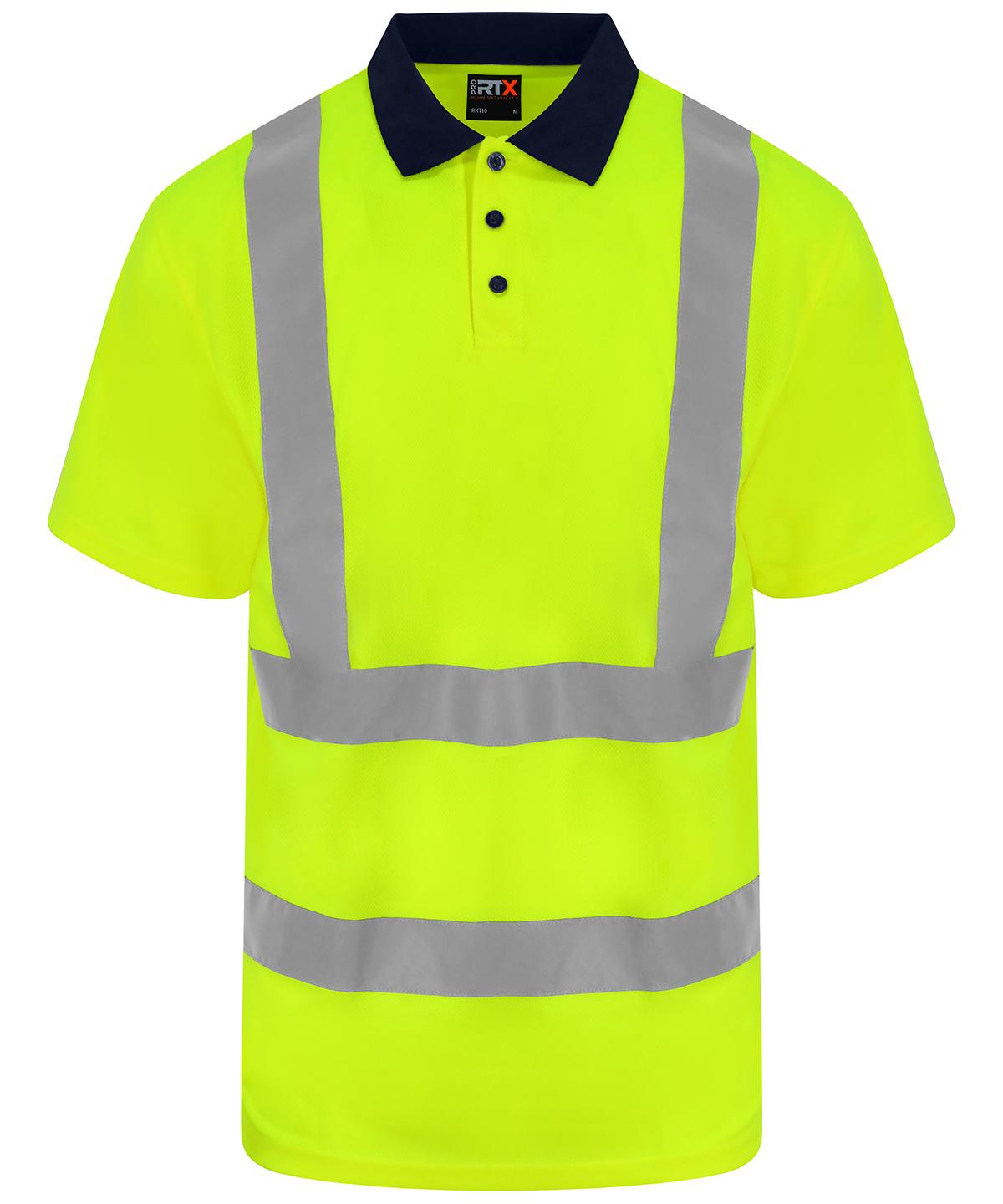 Pro RTX Pro RTX RX710 High visibility polo in HV Yellow/Navy