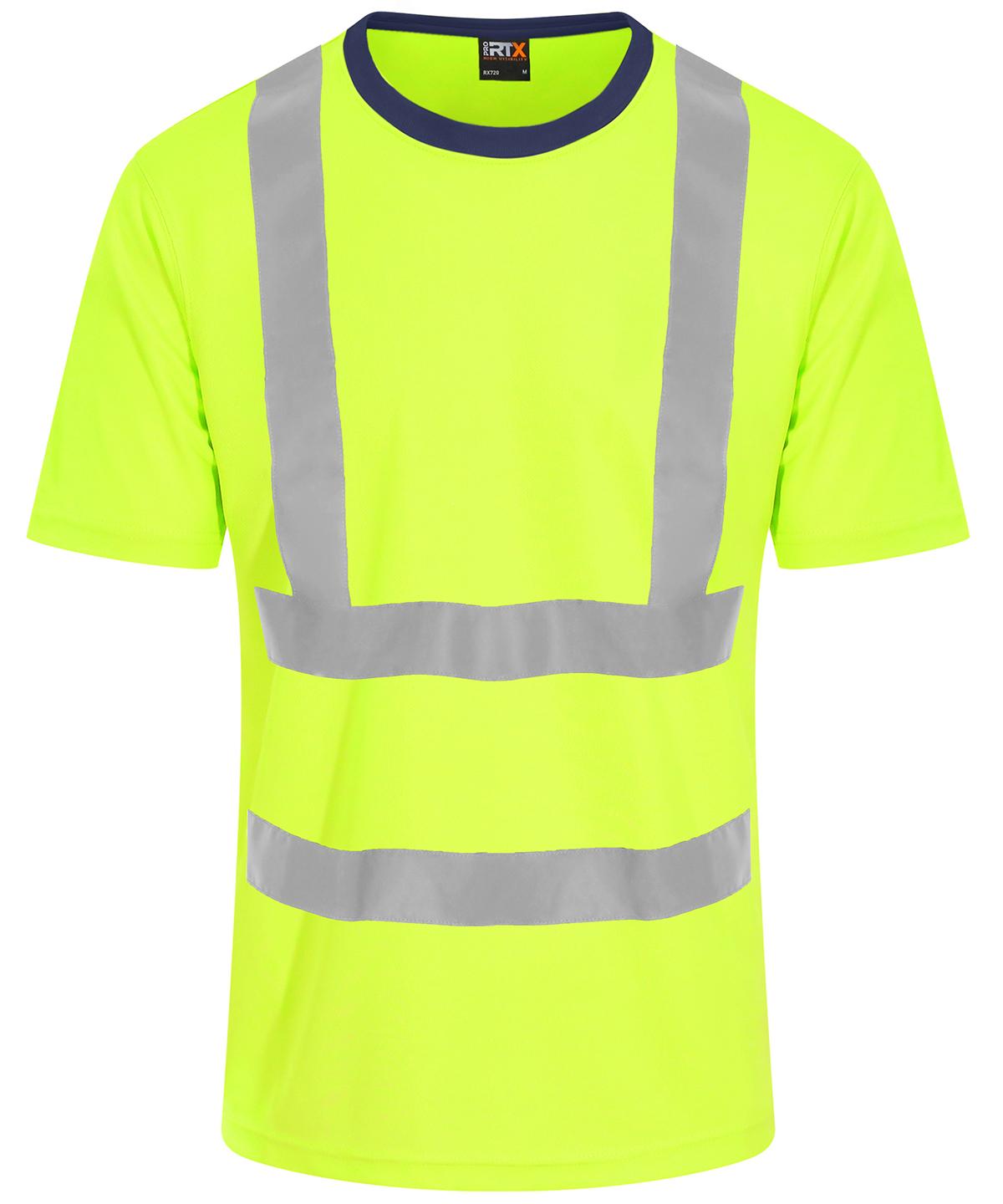 Pro RTX Pro RTX RX720 High visibility t-shirt in HV Yellow/Navy