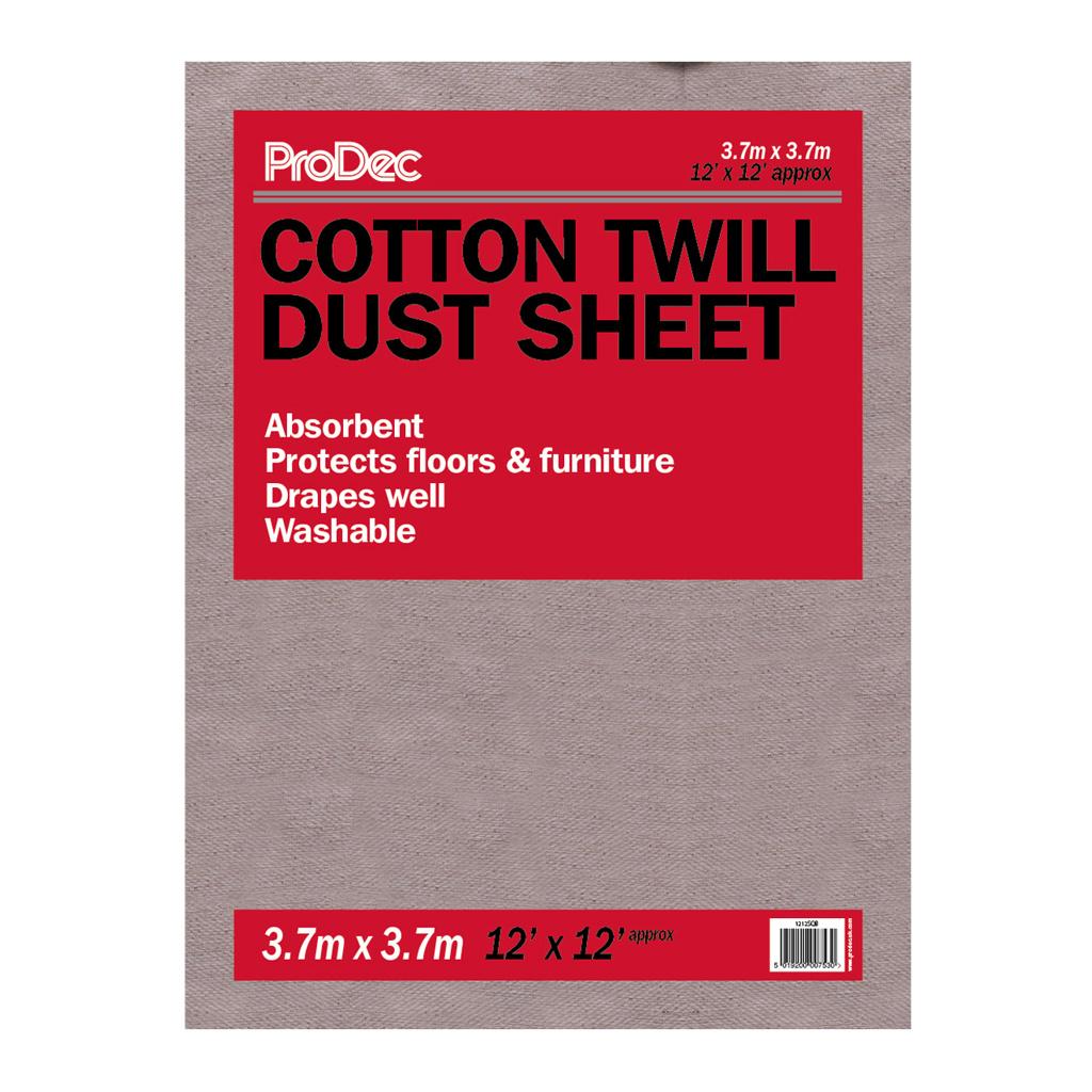 ProDec 12' x 12' Cotton Twill Dust Sheet