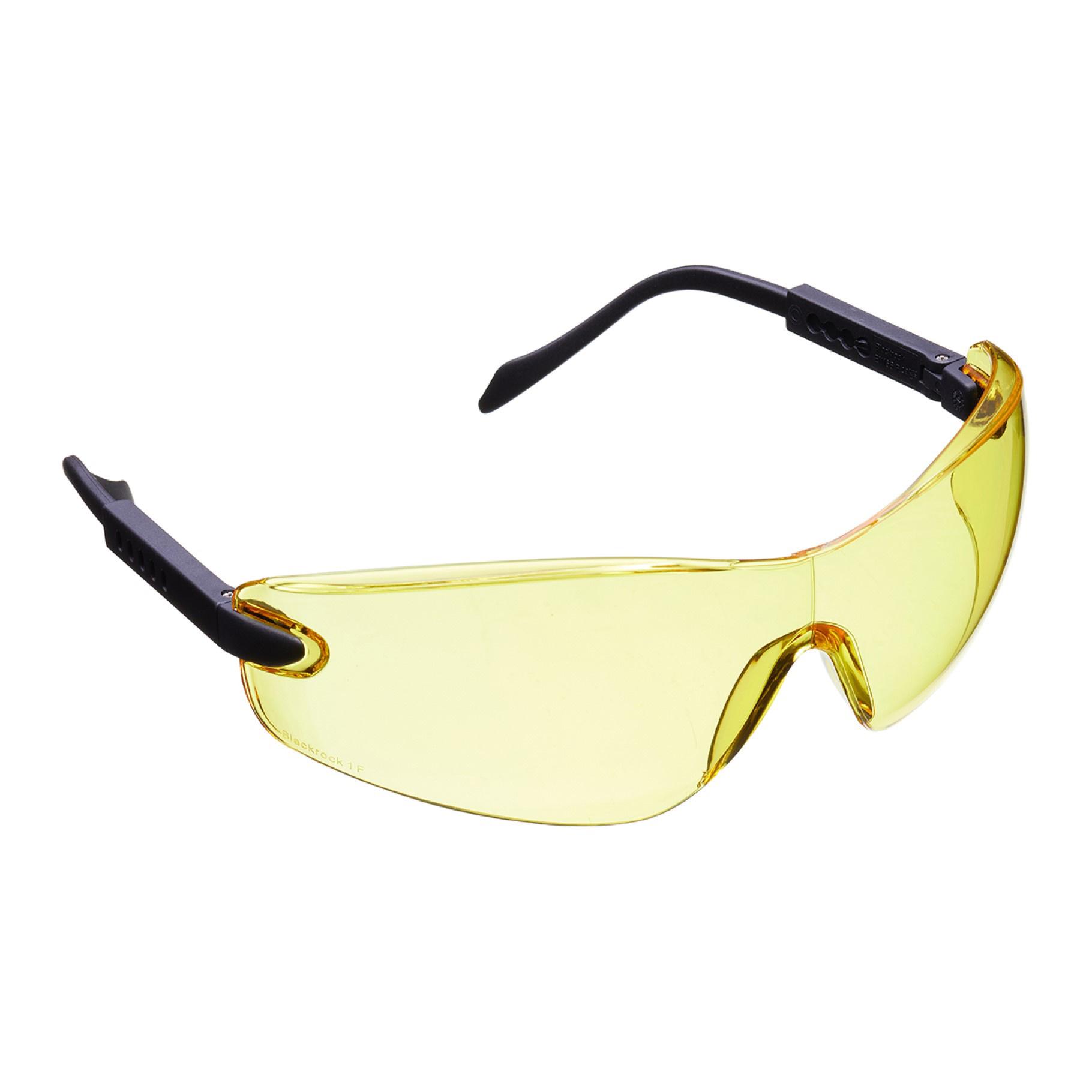Blackrock Curved Safety Spectacle With Arm Adjust - Yellow