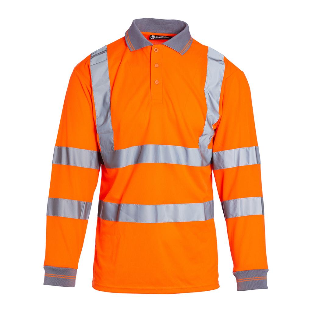 Blackrock Long Sleeved Hi-Vis Polo Shirt - Orange
