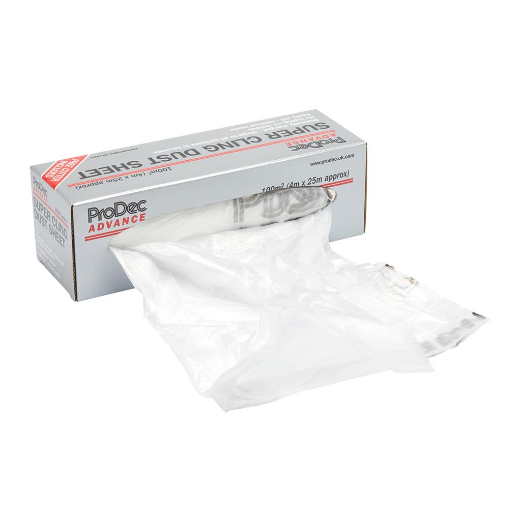 ProDec Advance 100sqm (4m x 25m) Super Cling Polythene Dust Sheet Roll