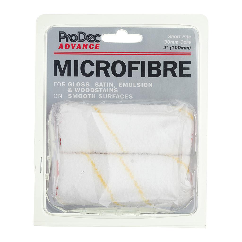 ProDec Advance 2pk 4" Short Pile Microfibre Roller - 30mm Core