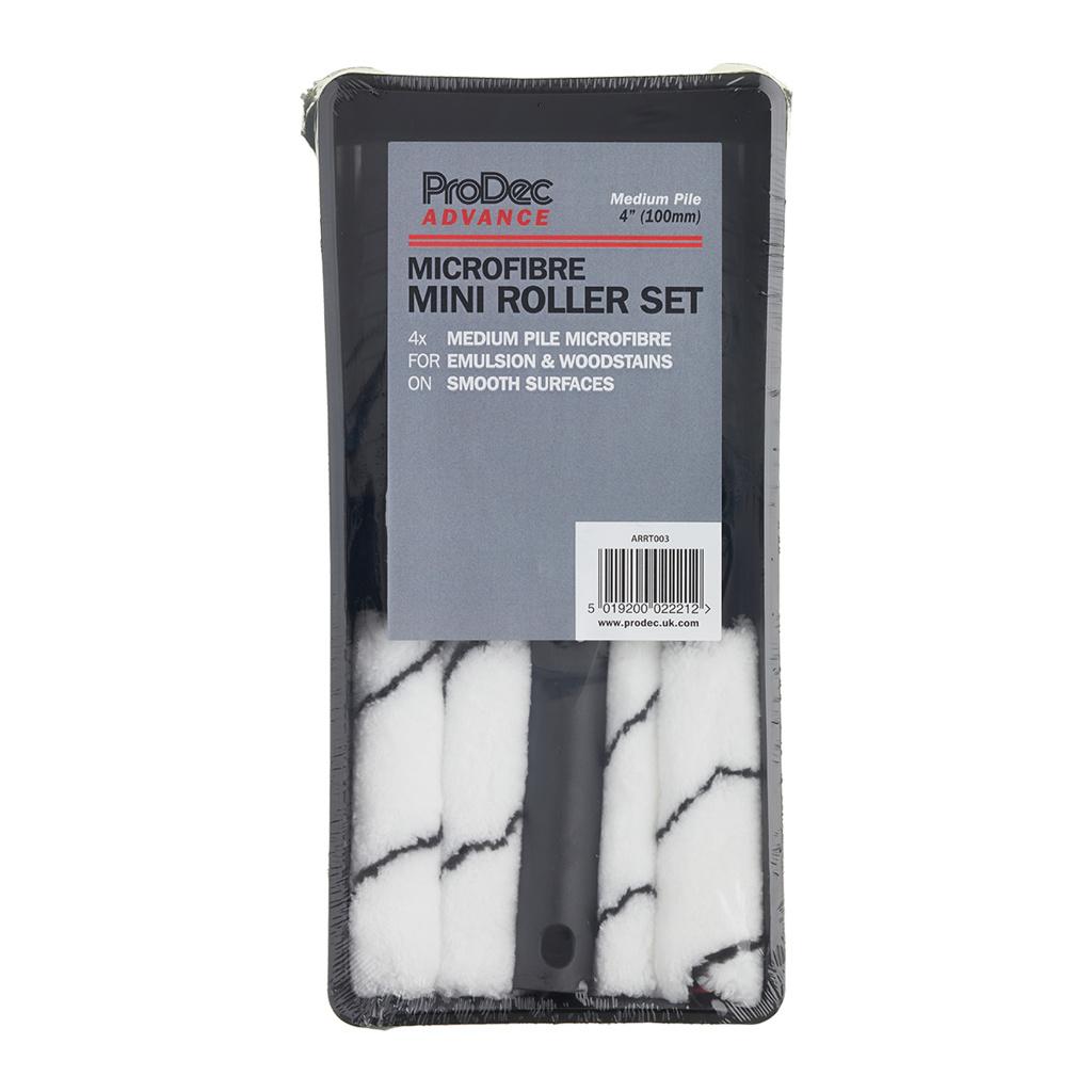 ProDec Advance 4" Medium Pile Microfibre Mini Roller, Frame & Tray Kit