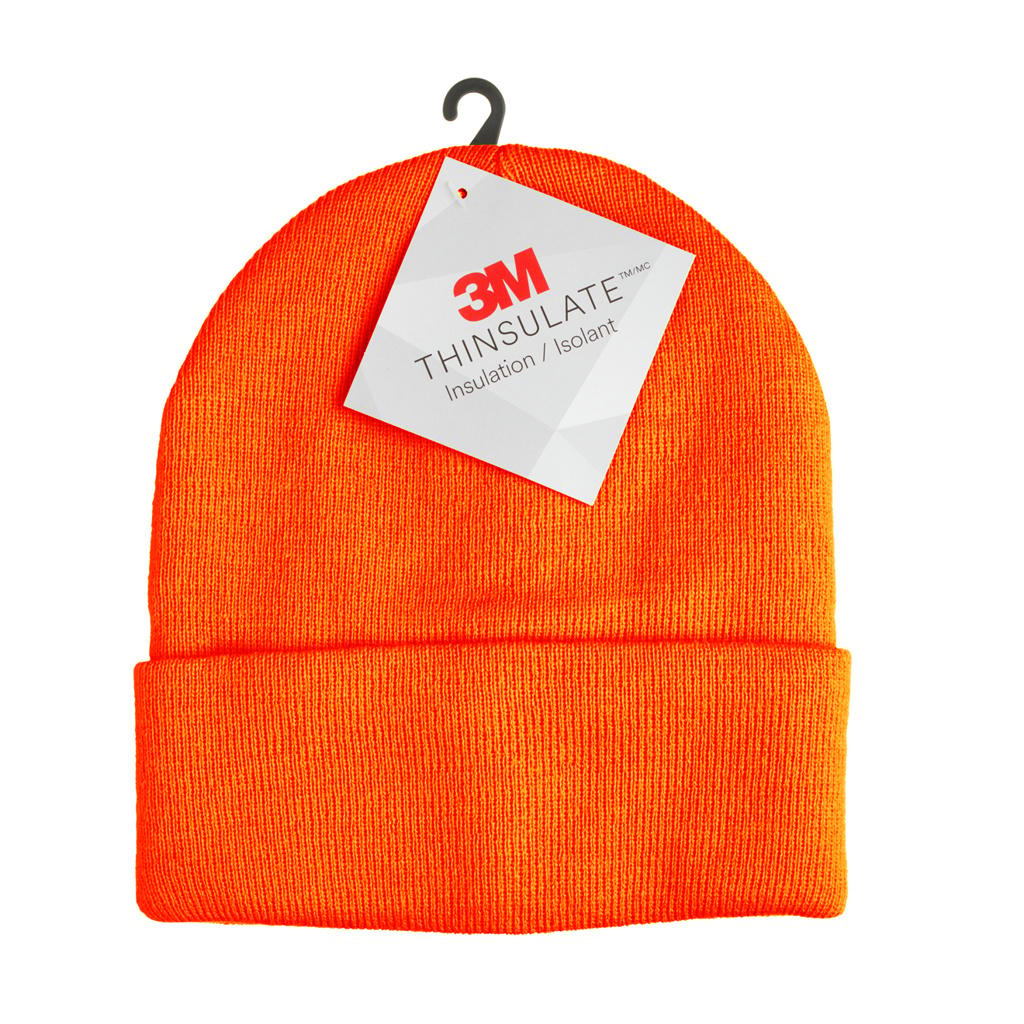 Hi Vis Knitted Beanie Hat - Orange