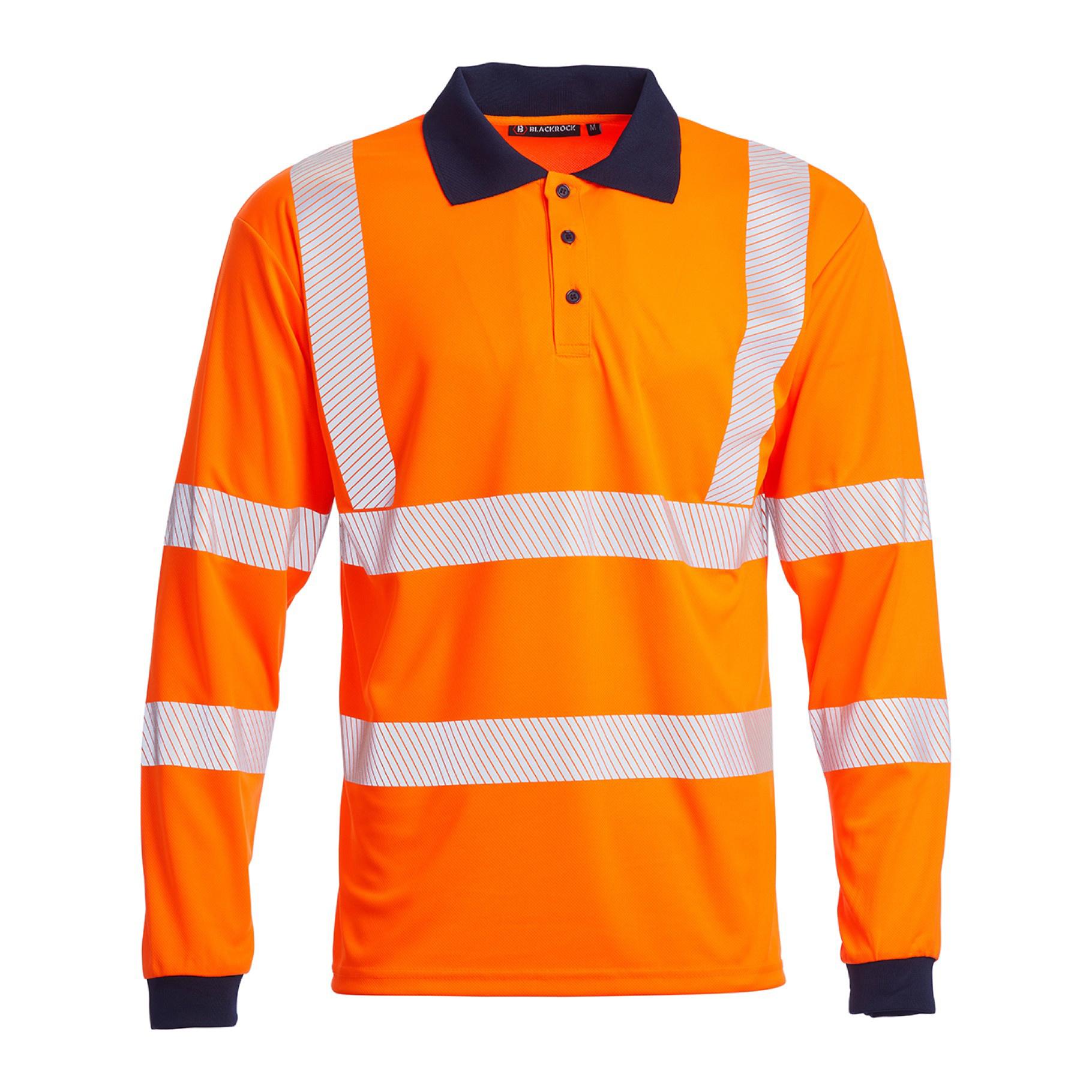 Blackrock Long Sleeved Eco Hi-Vis Polo Shirt - Orange