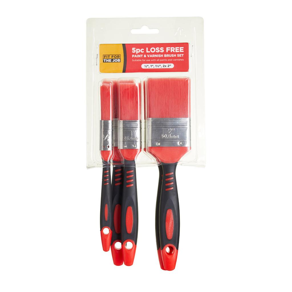 Fit For The Job 5pc Loss Free Brush Set - 0.5", 1", 1.5", 2x 2"
