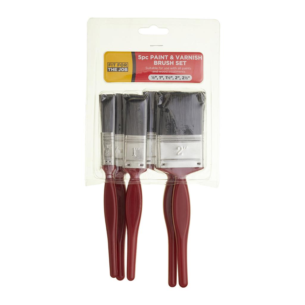 Fit For The Job 5pc Budget Paint & Varnish Brush Set