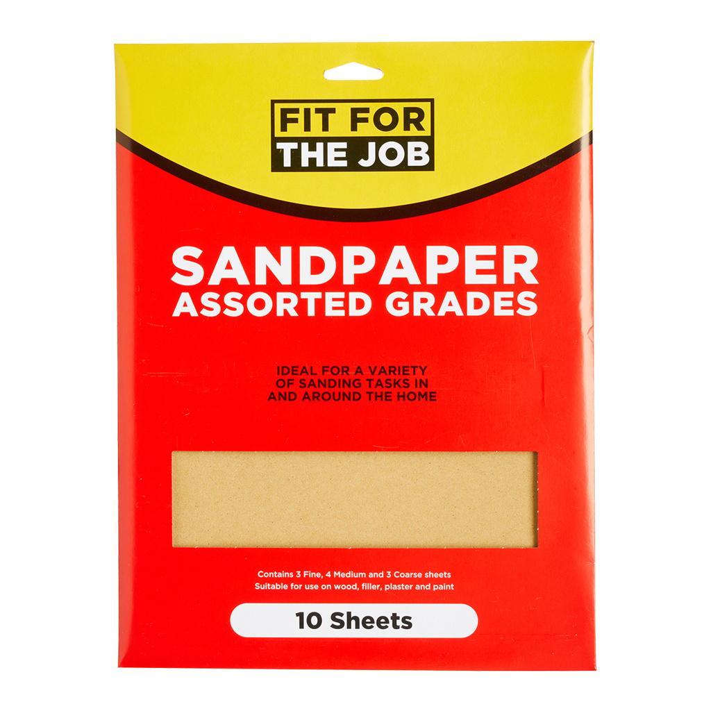 Fit For The Job Fit For The Job 10 Sheets Assorted Grades Sandpaper