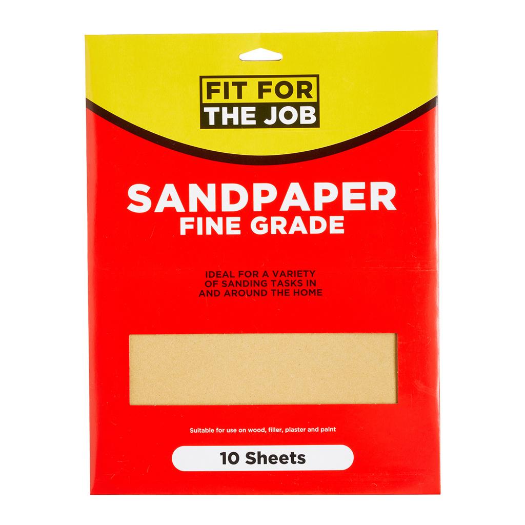 Fit For The Job 10pk Sandpaper - Fine Grade