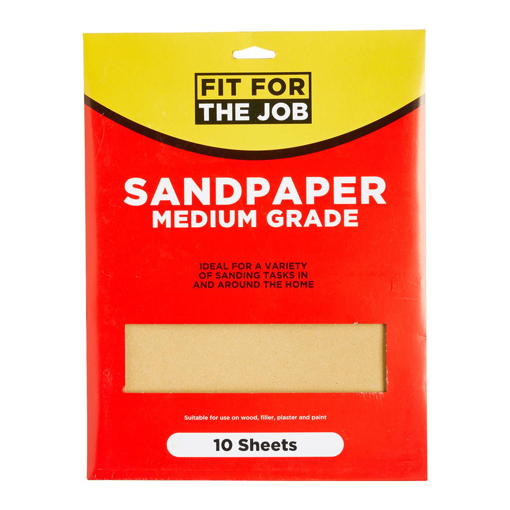 Fit For The Job 10pk Sandpaper - Medium Grade