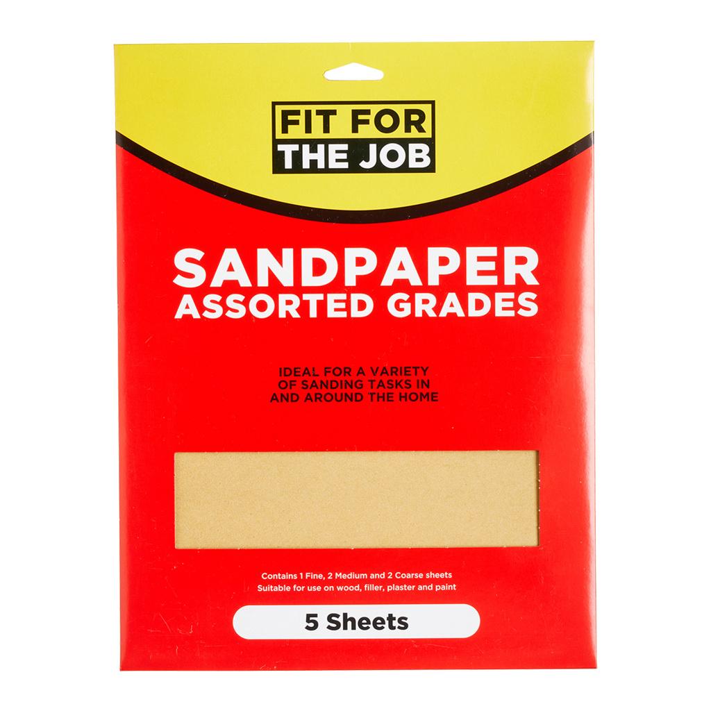 Fit For The Job 5 Sheets Assorted Grades Sandpaper