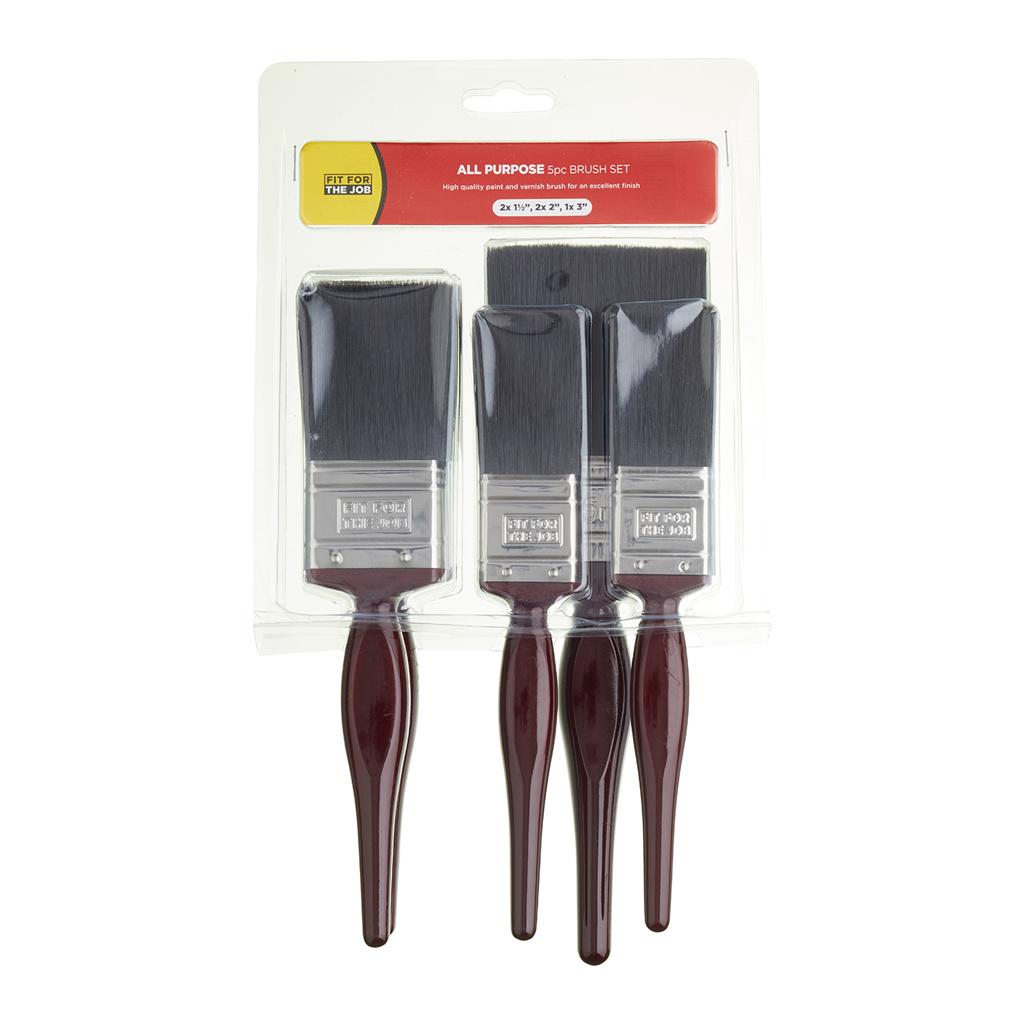 Fit For The Job Fit For The Job 5pc All Purpose Paint Brush Set