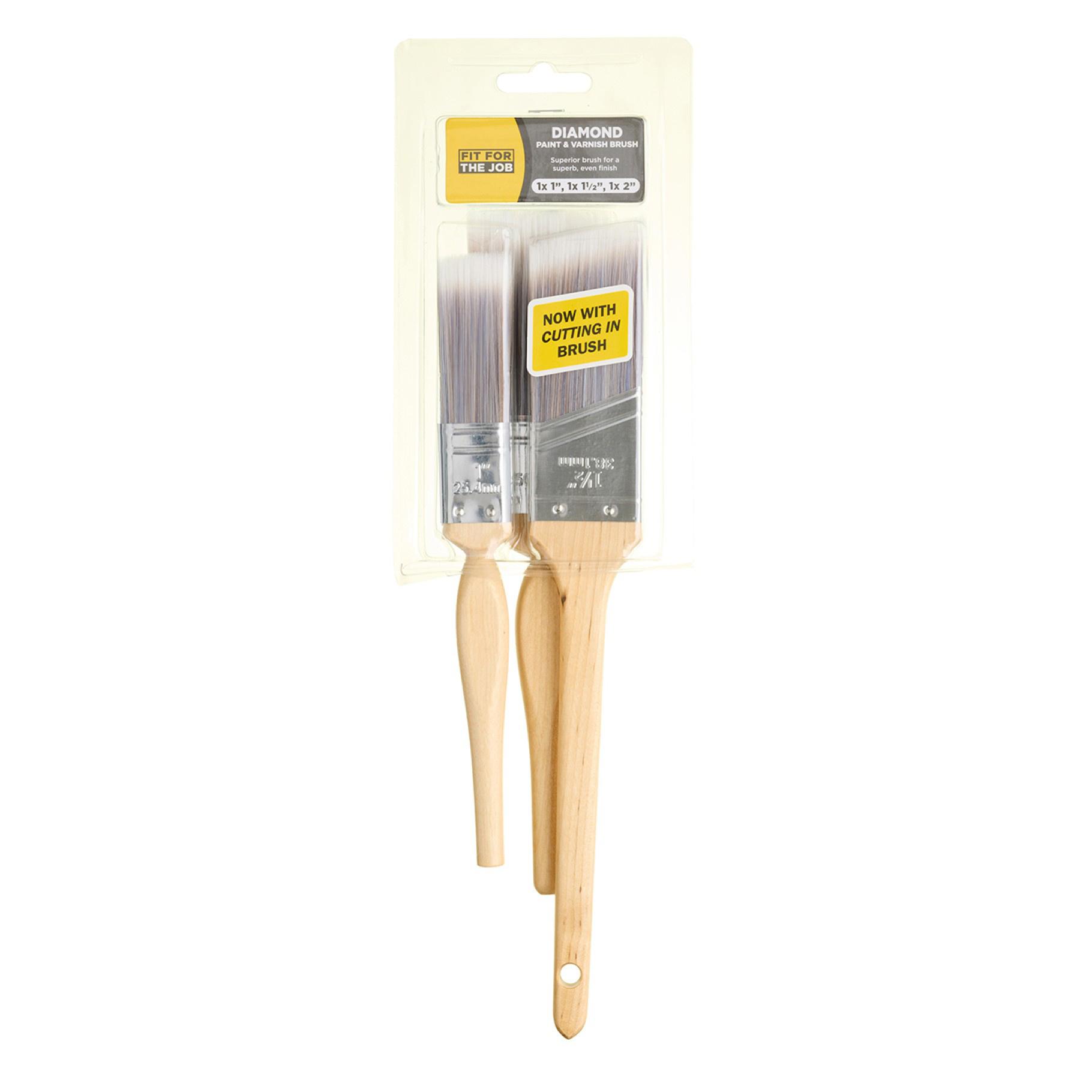 Fit For The Job 3pc Diamond Brush Set inc. cutting in - 1", 1.5", 2"