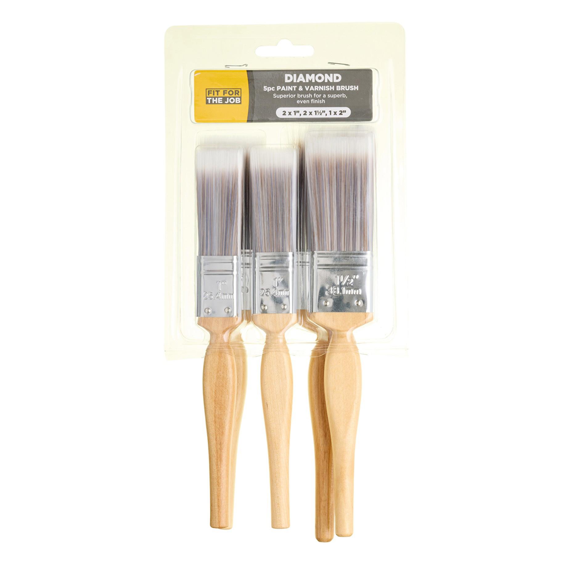Fit For The Job 5pc Diamond Brush Set - 2x 1", 2x 1.5", 1x 2"