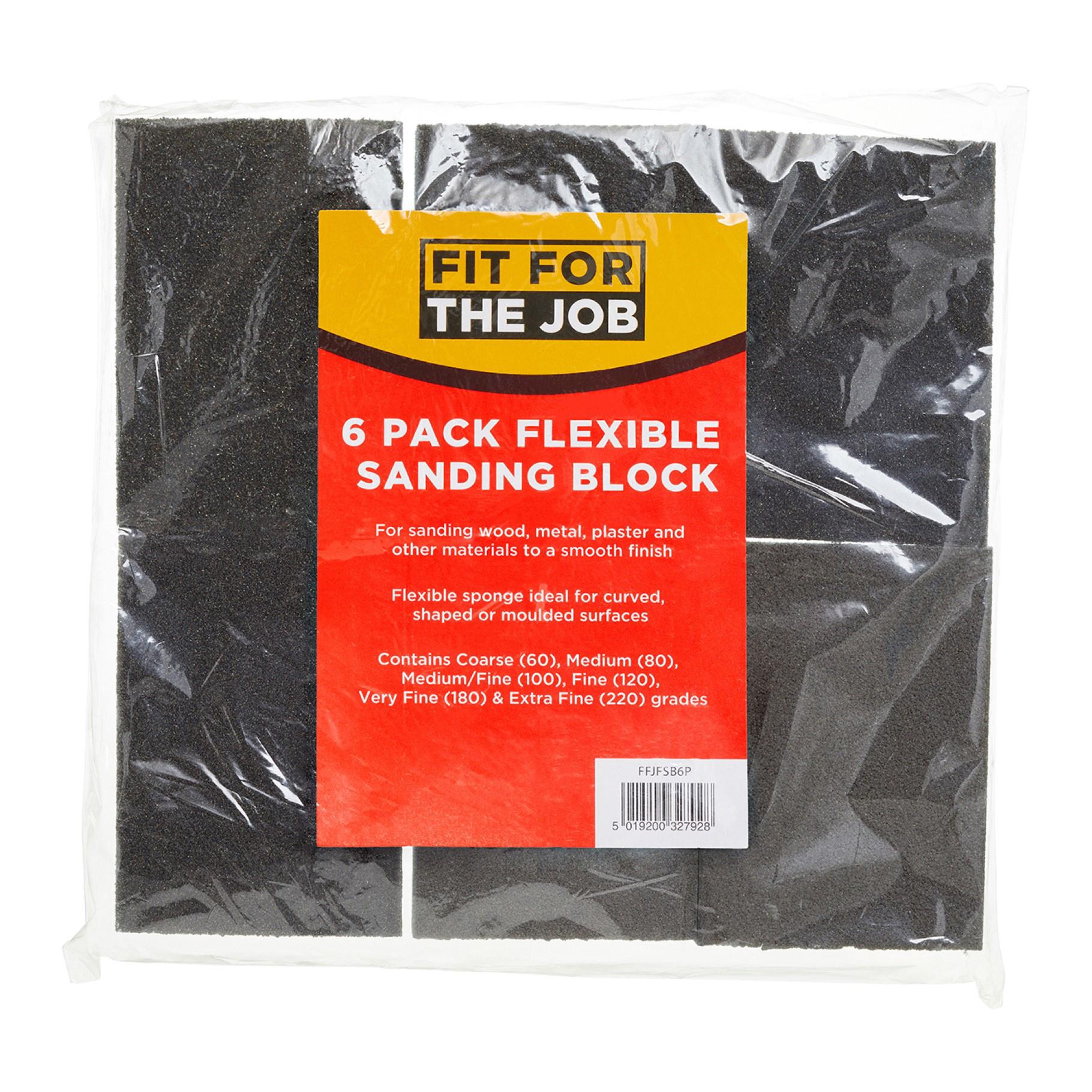 Fit For The Job 6pc Flexible Sanding Block - Mixed Grades