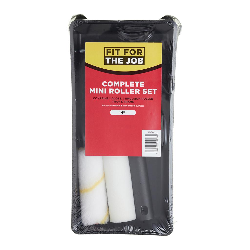 Fit For The Job Emulsion & Gloss Mini Rollers, Frame & Tray Kit
