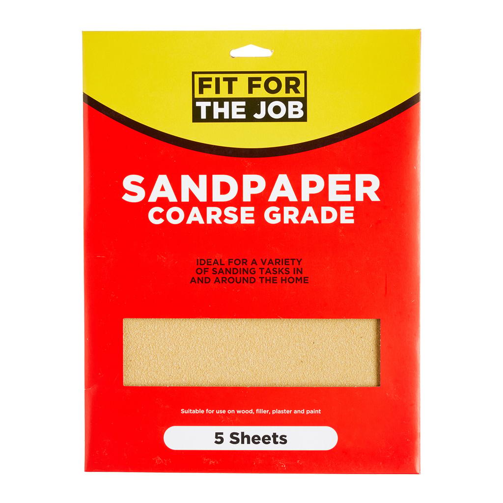 5pk Sandpaper - Coarse Grade