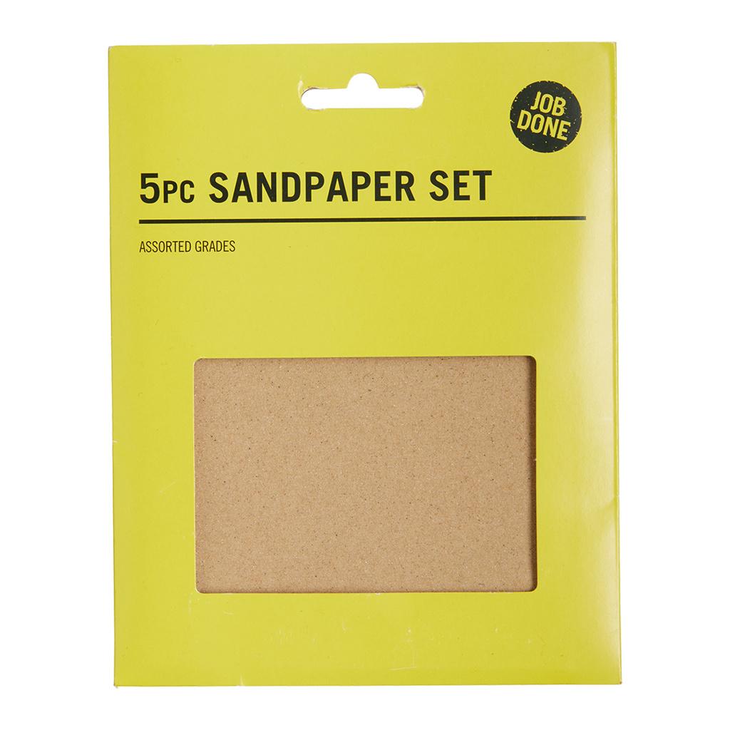 Job Done 5 Sheets Assorted Grades Sandpaper